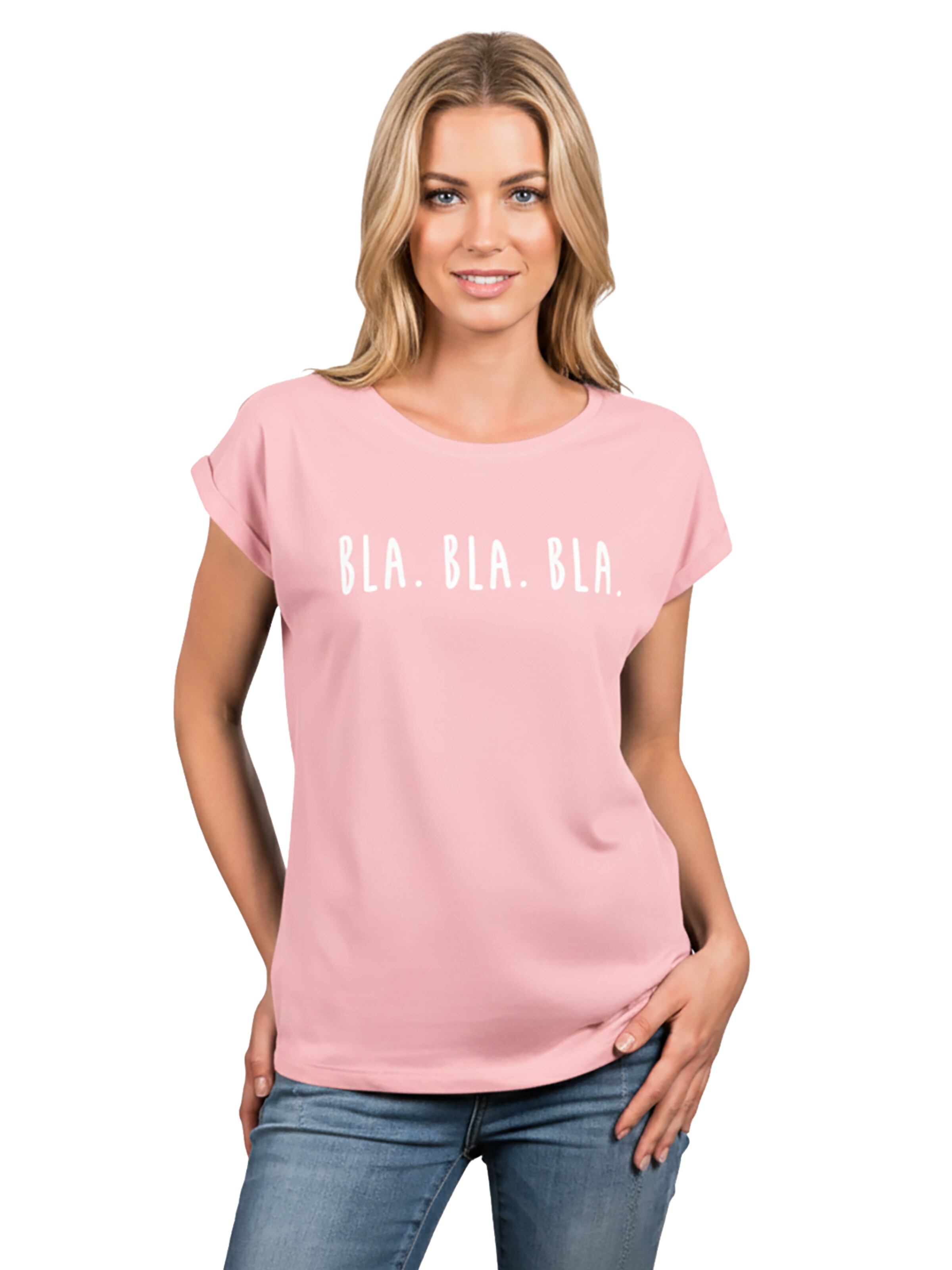 MAKAYA Shirt 'Bla Bla Bla' in Pink
