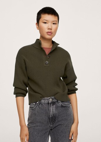 MANGO Sweater 'Mock' in Green: front