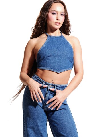 sry dad. co-created by ABOUT YOU Top in Blue: front