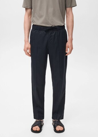 MANGO MAN Regular Pleated Pants 'Tyler' in Blue: front