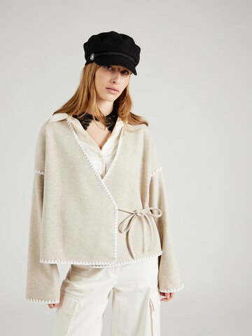 VILA Knit Cardigan 'RISE' in Beige: front