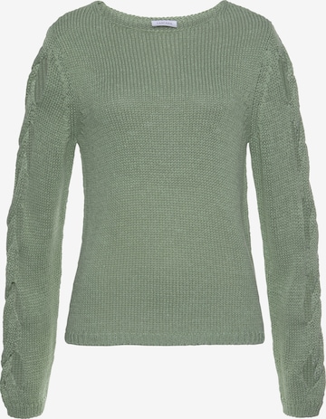 LASCANA Пуловер в зелено: отпред