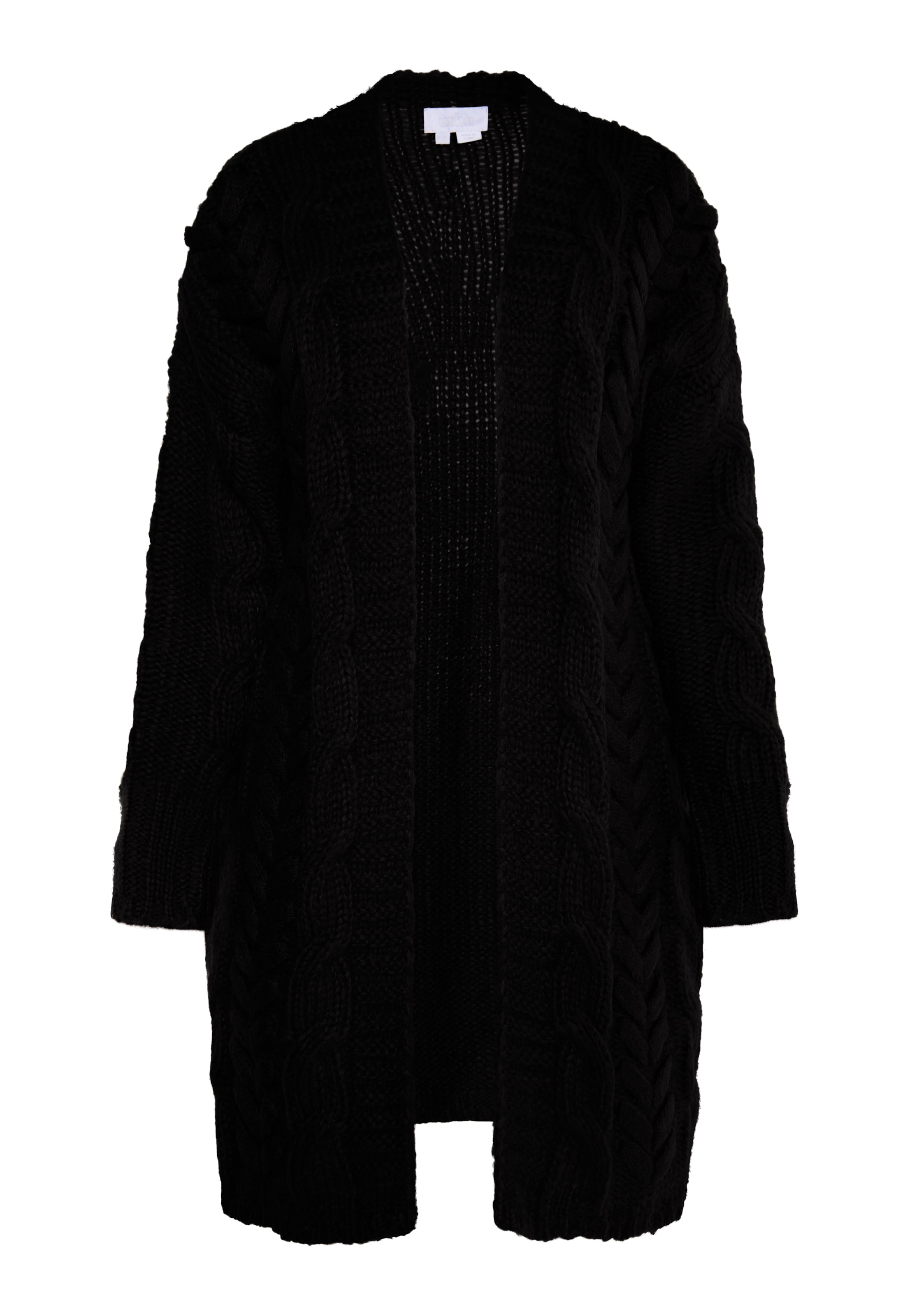 melns usha WHITE LABEL Adīta jaka: no priekšpuses