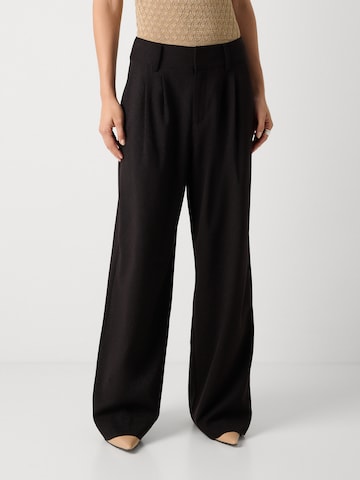 MOS MOSH Wide leg Pleat-front trousers 'MMEvie Bellevue' in Black: front