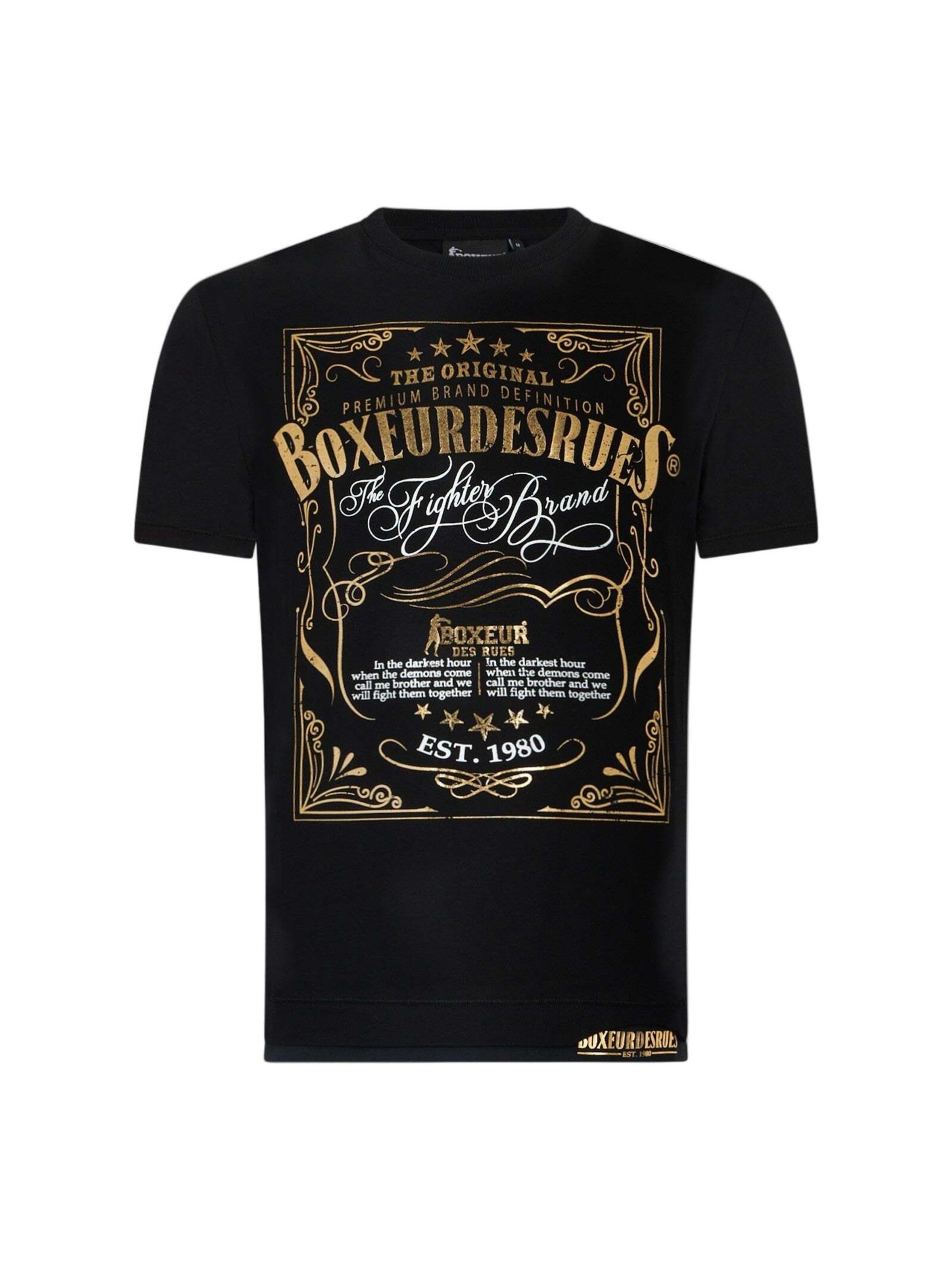 Boxeur des Rues Shirt 'Printed Round Neck T-Shirt'‌ in Schwarz