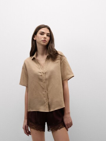 INTIMISSIMI Blouse 'The Pure Linen' in Beige: front