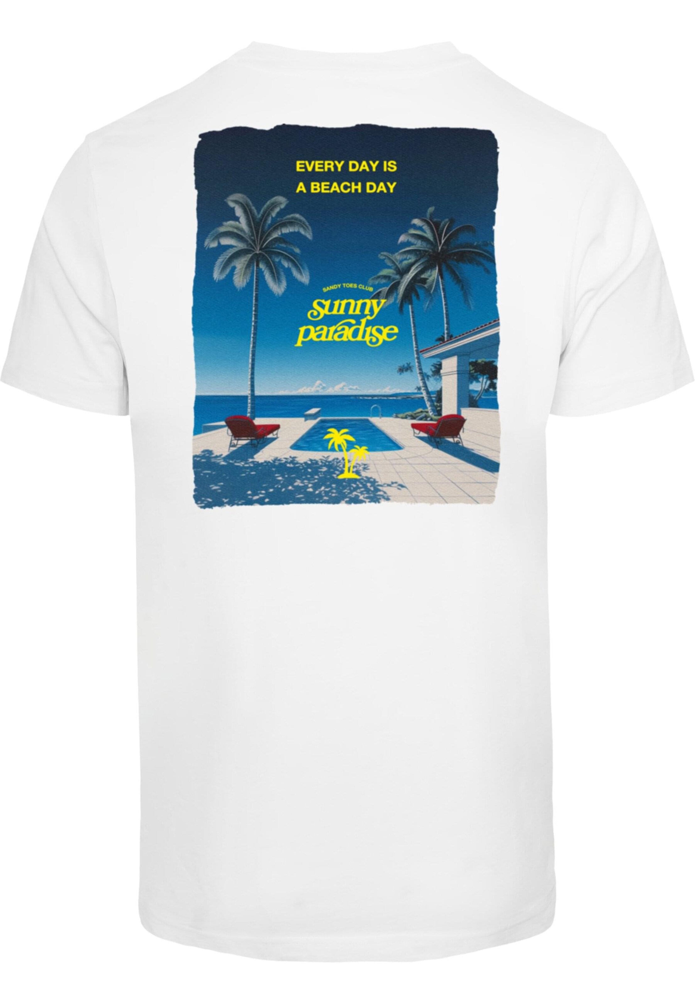 T-Shirt 'Sunny Paradise' Mister Tee en blanc
