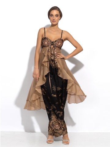 JIORO Tunic 'GOLDEN STRIPES' in Brown