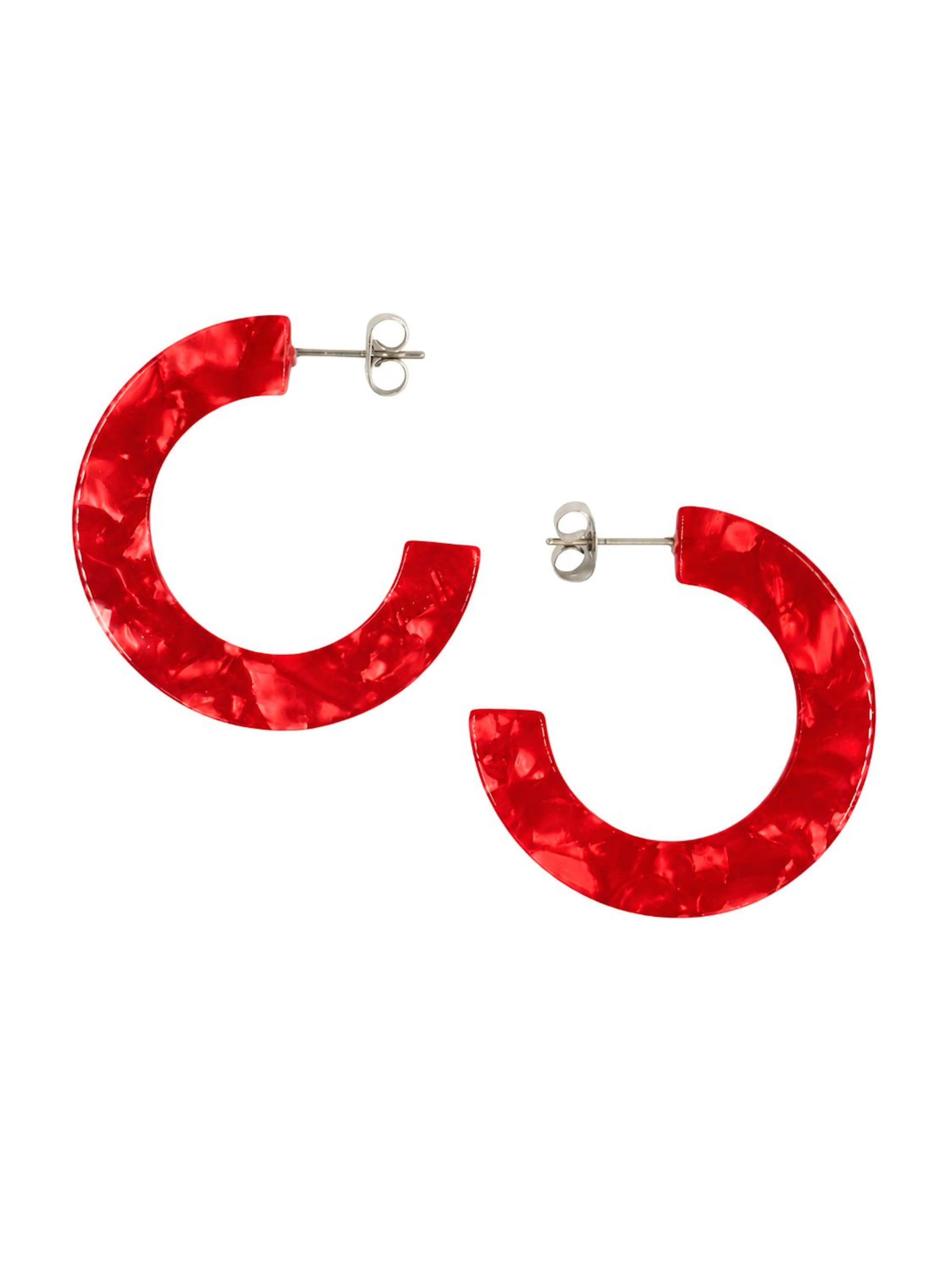 Orecchini 'Acetat Abby' in 35 x 35 Fräulein Wunder di colore rosso rubino, Visualizzazione prodotti