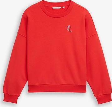Sweat-shirt TOM TAILOR DENIM en rouge : devant