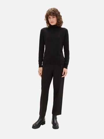 TOM TAILOR Regular Pleat-front trousers in Black