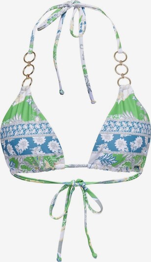 ONLY Bikinitop 'Rio' in sand / blau / hellgrau / grün / weiß, Produktansicht
