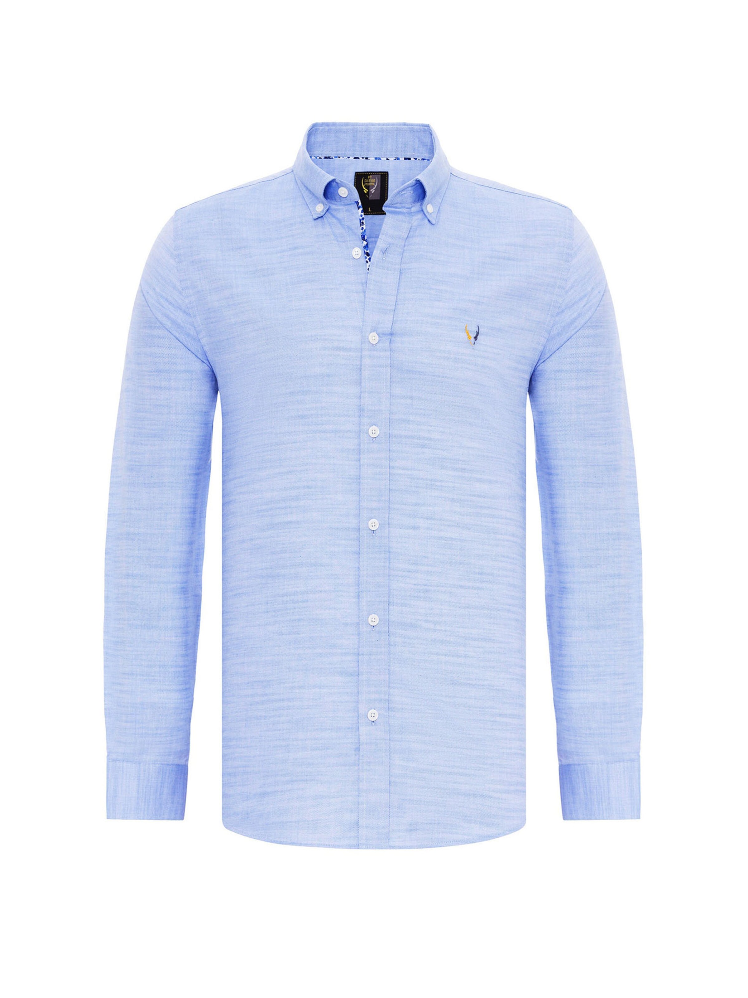 By Diess Collection Rovný strih Košeľa - Modrá: predná strana