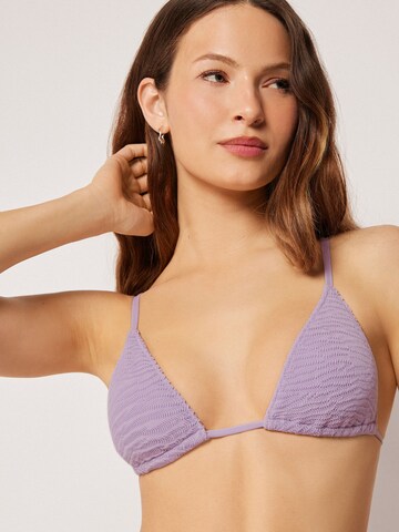 CALZEDONIA Triangle Bikini Top 'Crinkcle Waves' in Purple