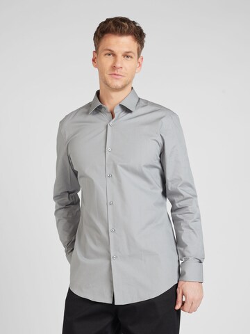 HUGO Slim fit Button Up Shirt 'Jenno' in Grey: front