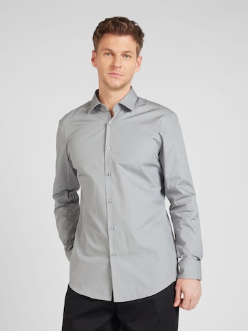 HUGO Red Slim fit Button Up Shirt 'Jenno' in Grey: front