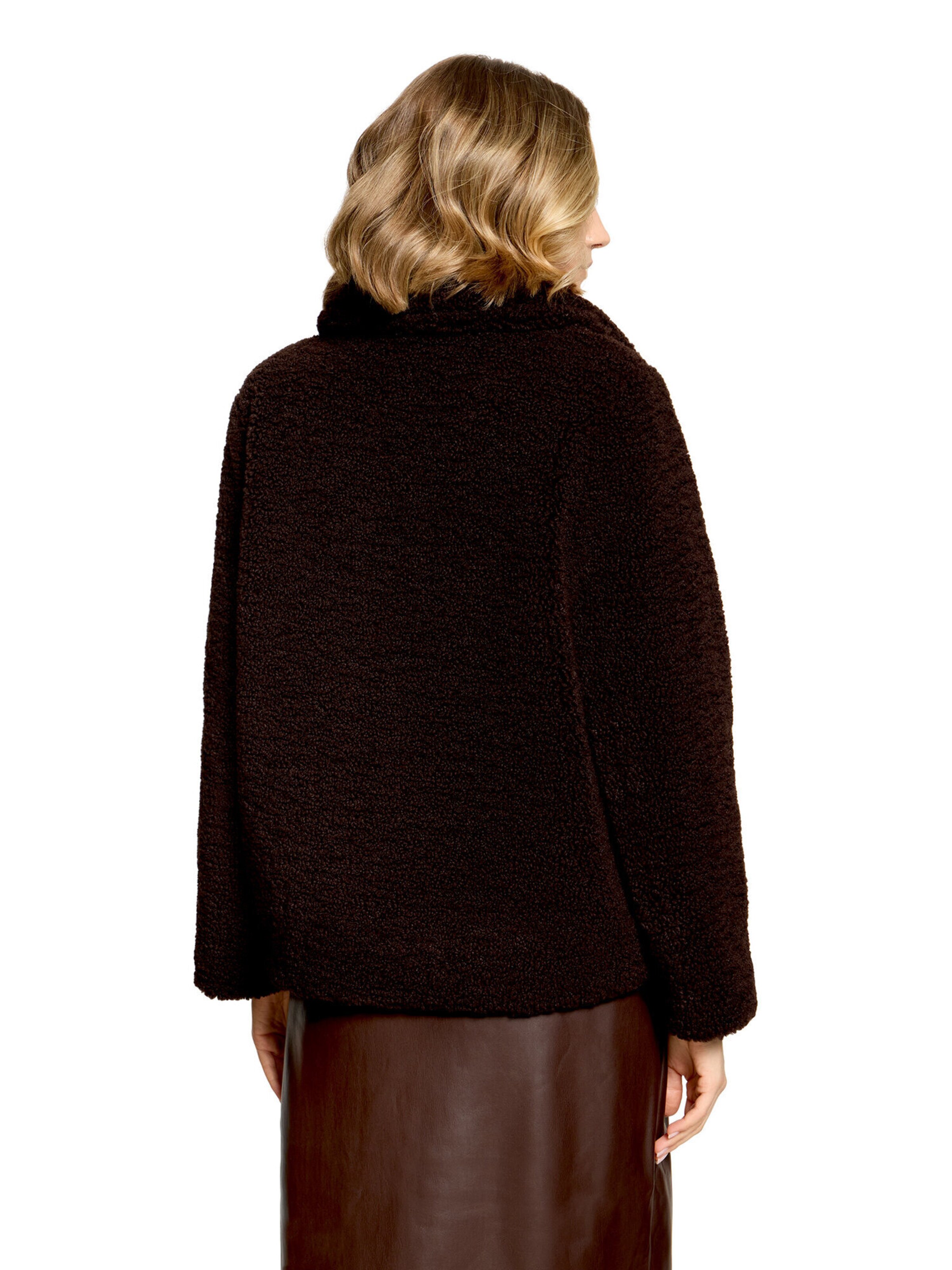 Cartoon Plüschjacke mit Kragen in Braun