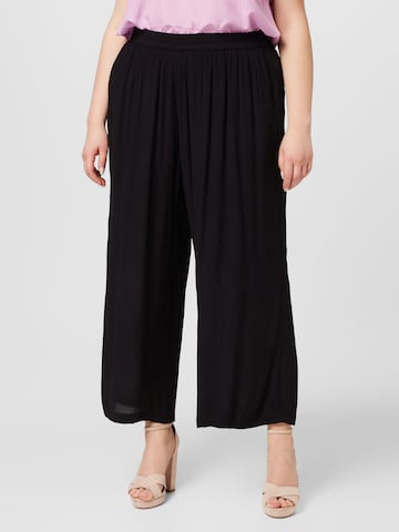 KAFFE CURVE Wide leg Pants 'Dacina' in Black: front