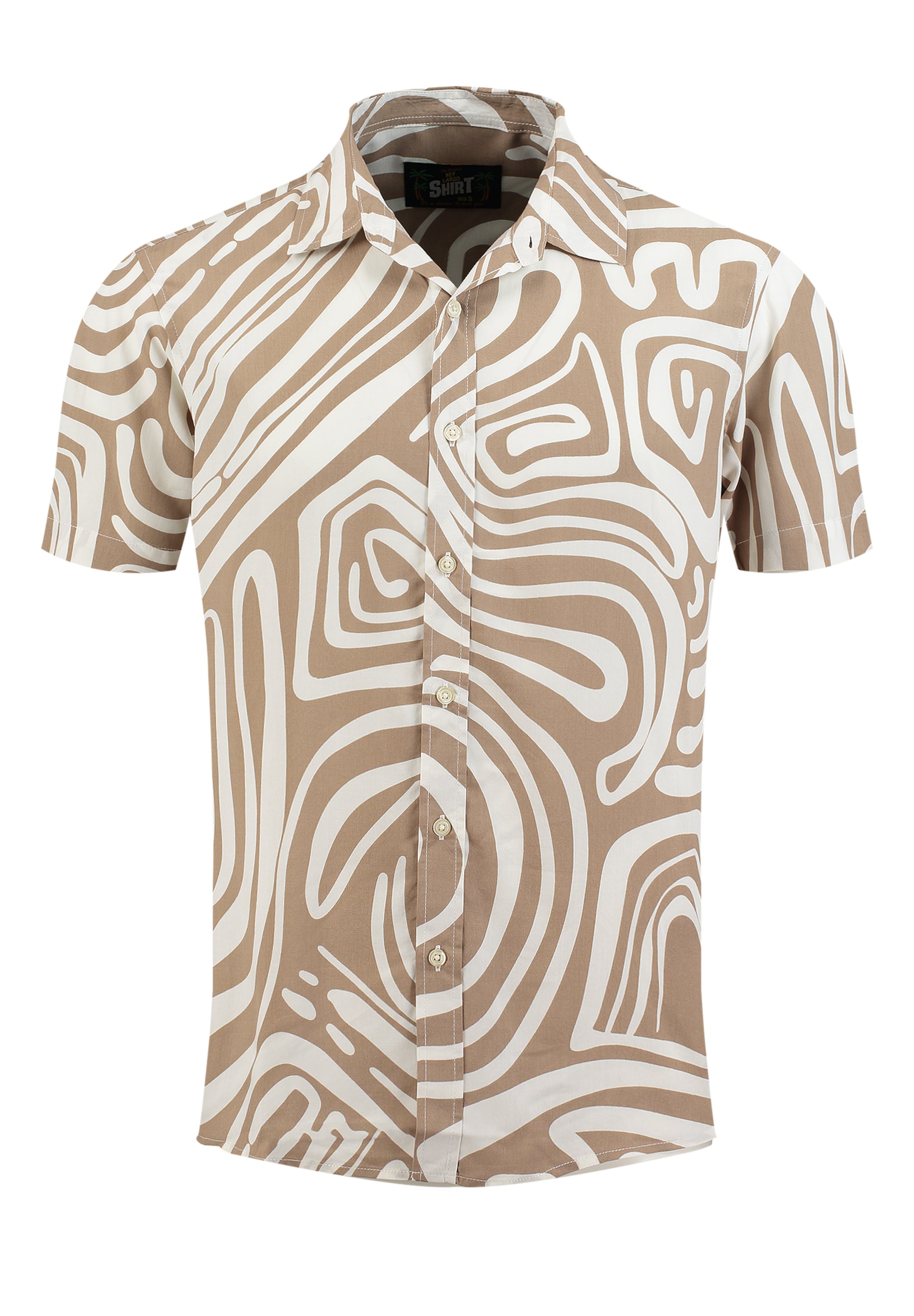 Key Largo Regular fit Πουκάμισο 'Sunglasses' σε καφέ: μπροστά