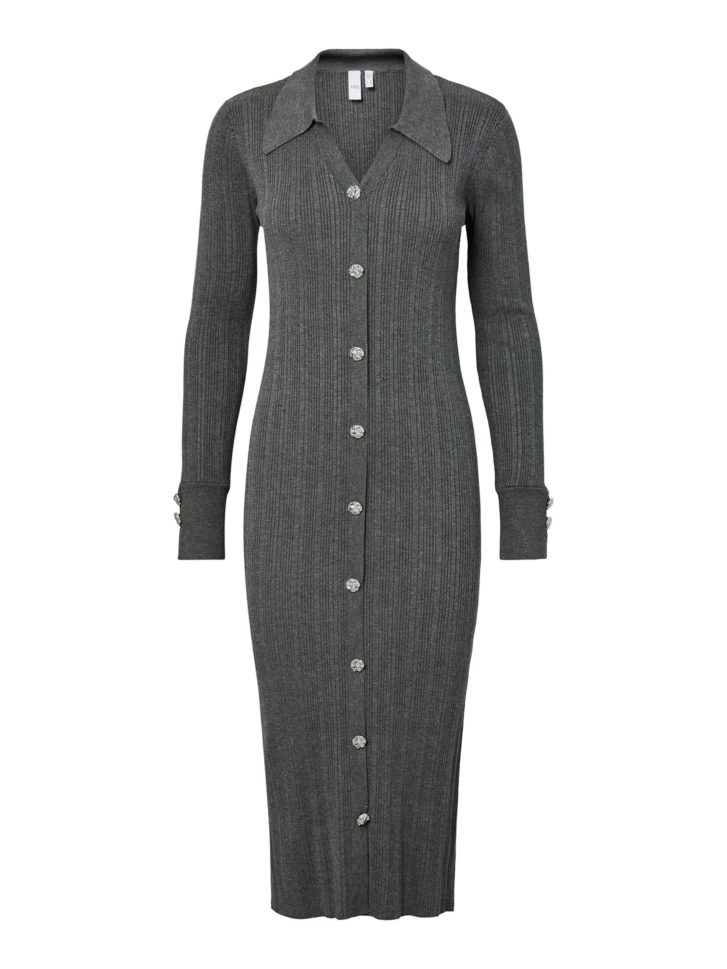 YAS Robes en maille &#x27;YASMIQLO&#x27; en gris foncé, Vue avec produit