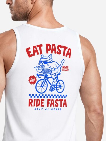 Neverless Shirt 'Eat Pasta Ride Fasta' in White