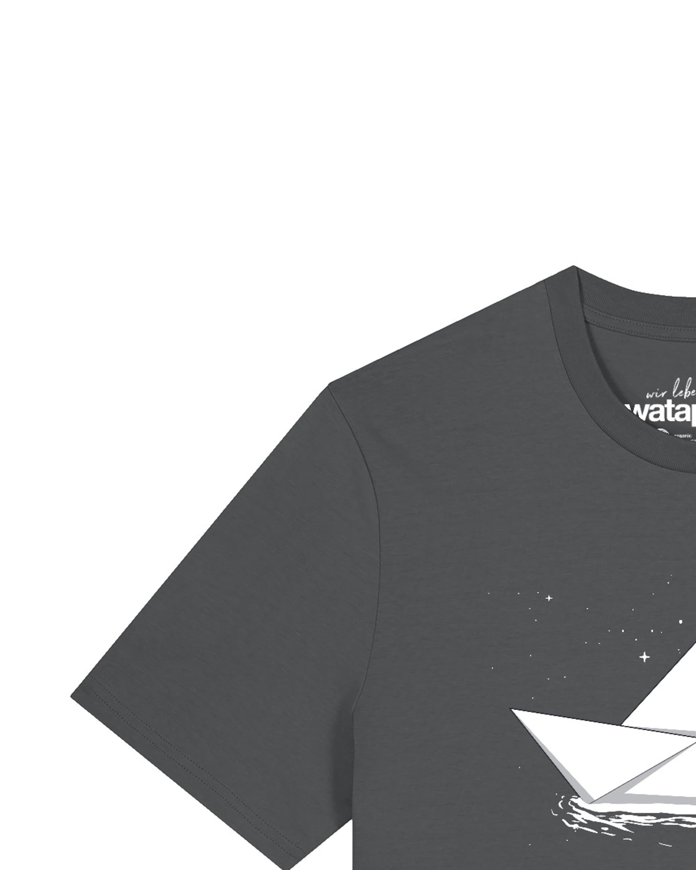 T-Shirt 'Astronaut In Paper Boat' Watapparel en gris