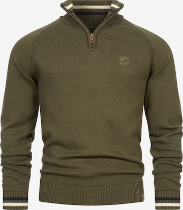 INDICODE JEANS Sweater ' Swift ' in Green: front