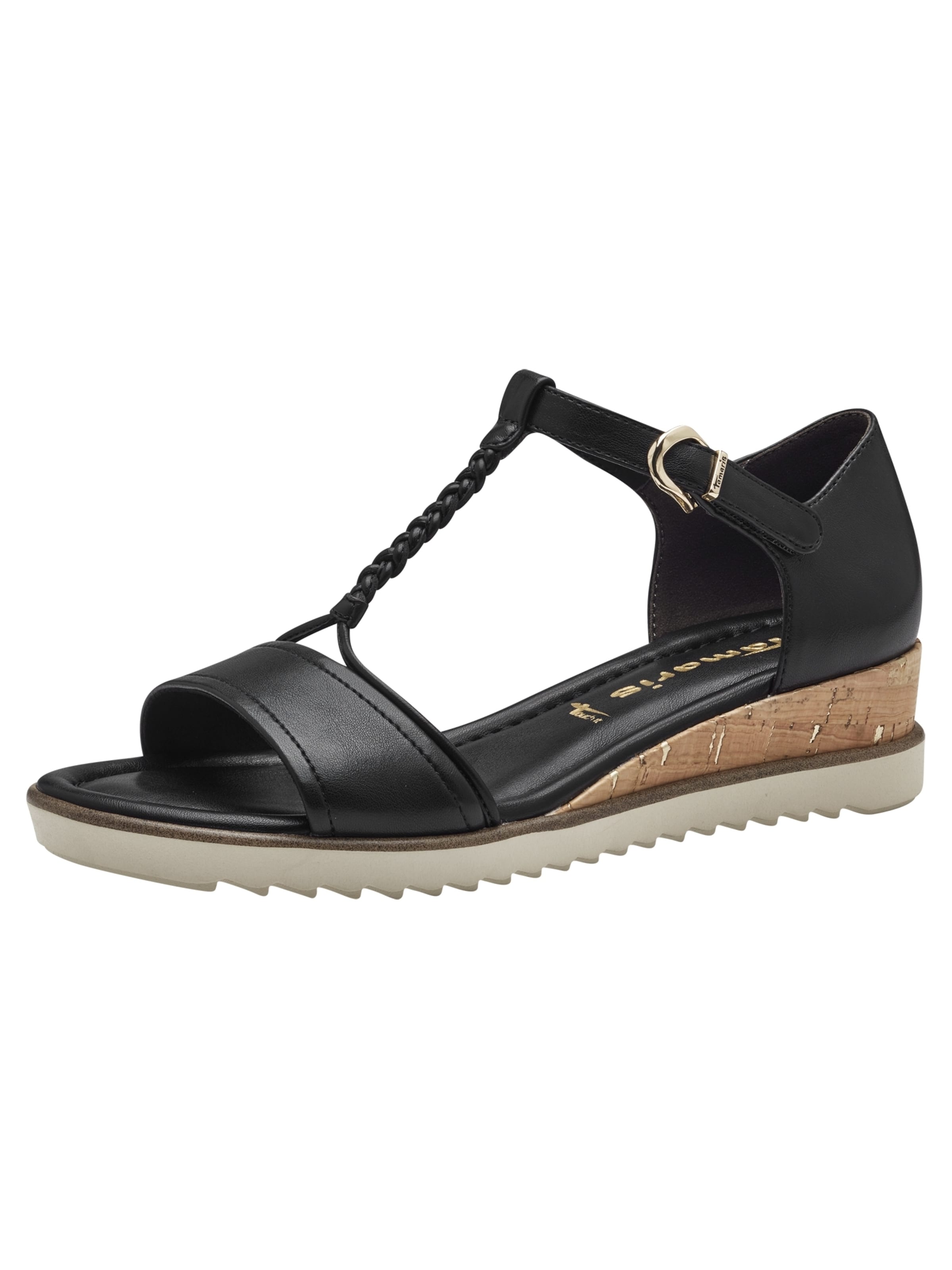 Tamaris Sandaal in Zwart: voorkant