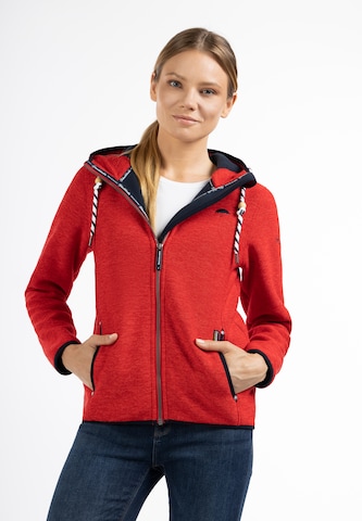 Schmuddelwedda Fleece jas in Rood: voorkant