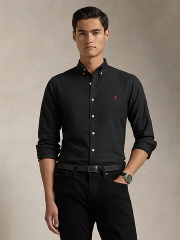 Slim fit Camicia di Polo Ralph Lauren in nero: frontale