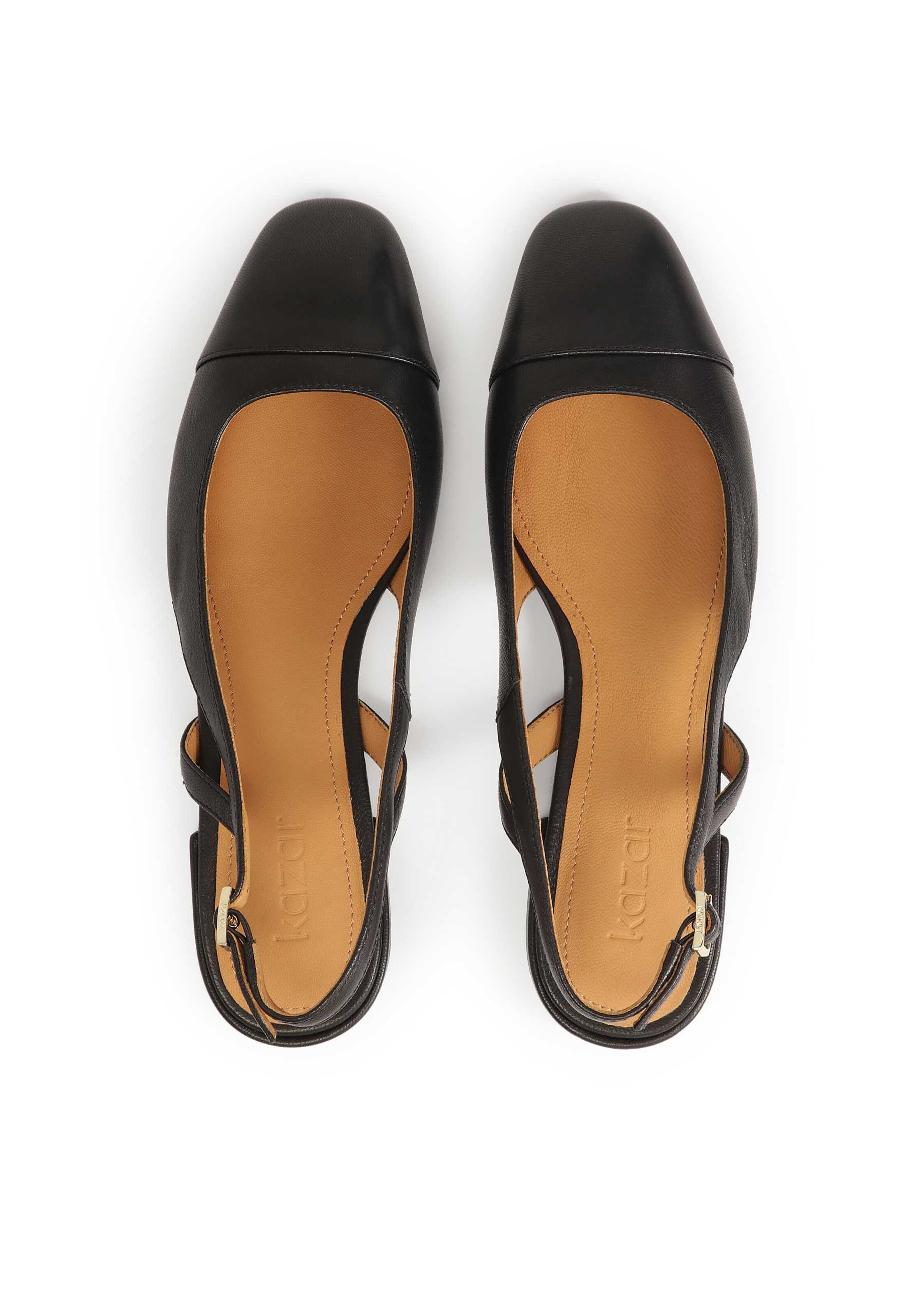 Kazar Ballet Flats with Strap in Black