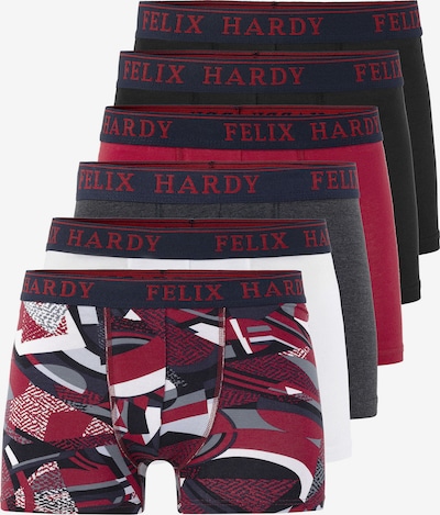 Felix Hardy Boxershorts i grå / mörkgrå / röd / vinröd / svart / vit, Produktvy