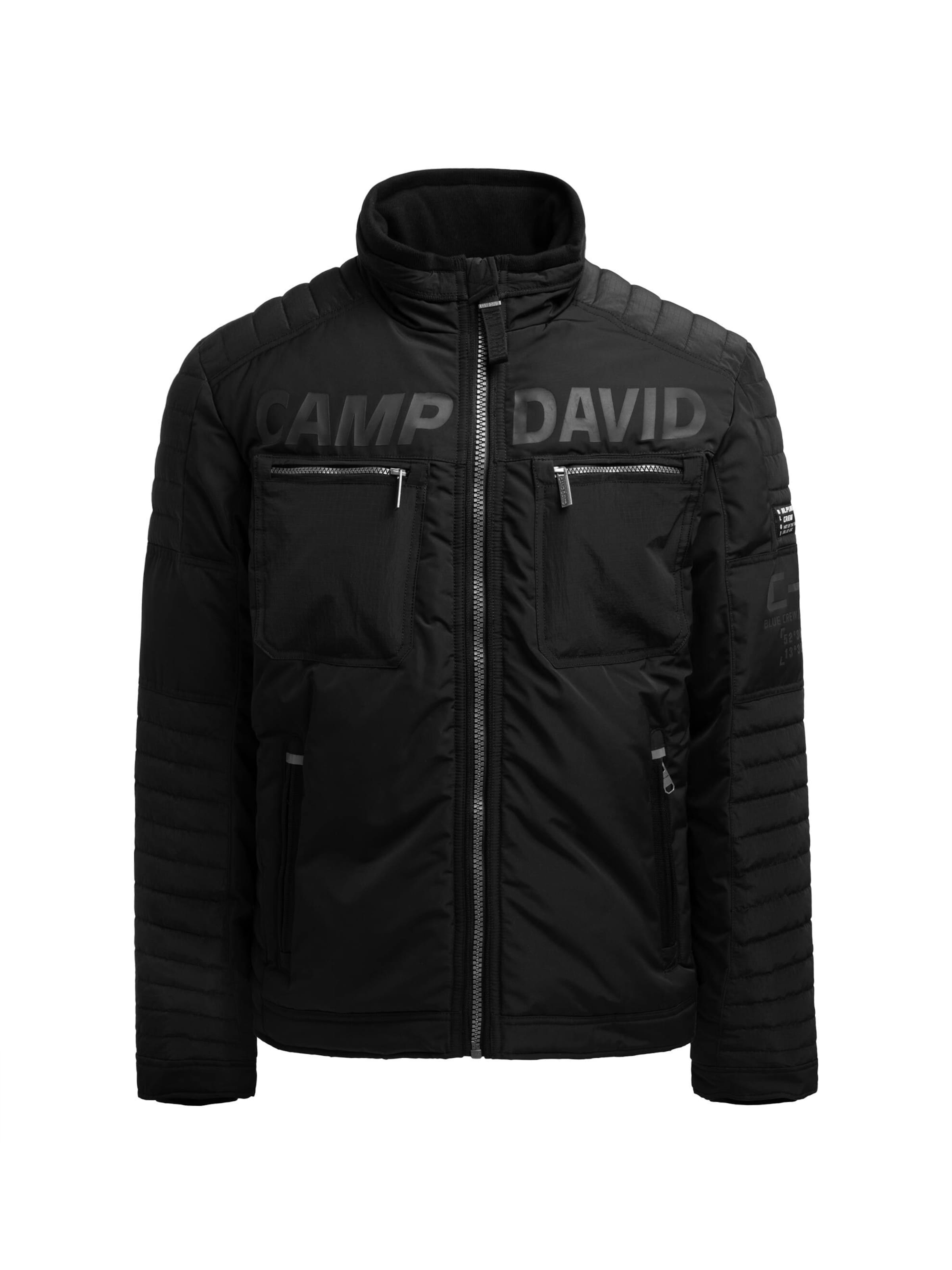 CAMP DAVID Winter Jacket in Black: front