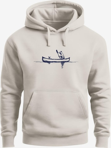 Neverless Sweatshirt 'Bär Kanu' in Beige: front