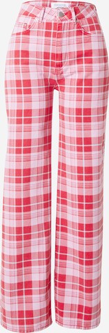 florence by mills exclusive for ABOUT YOU Szeroka nogawka Jeansy 'Iris' w kolorze różowy: przód