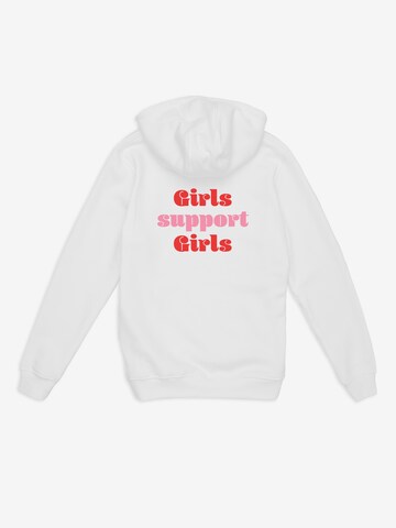 ABOUT YOU DROP Sweatshirt 'Girls support Girls' in White: front