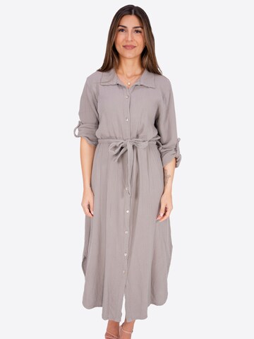 Robe-chemise 'Victoria' Seasons of April en gris : devant