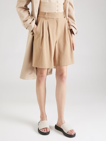 Staud Loosefit Bandplooibroek 'LUISA' in Beige: voorkant