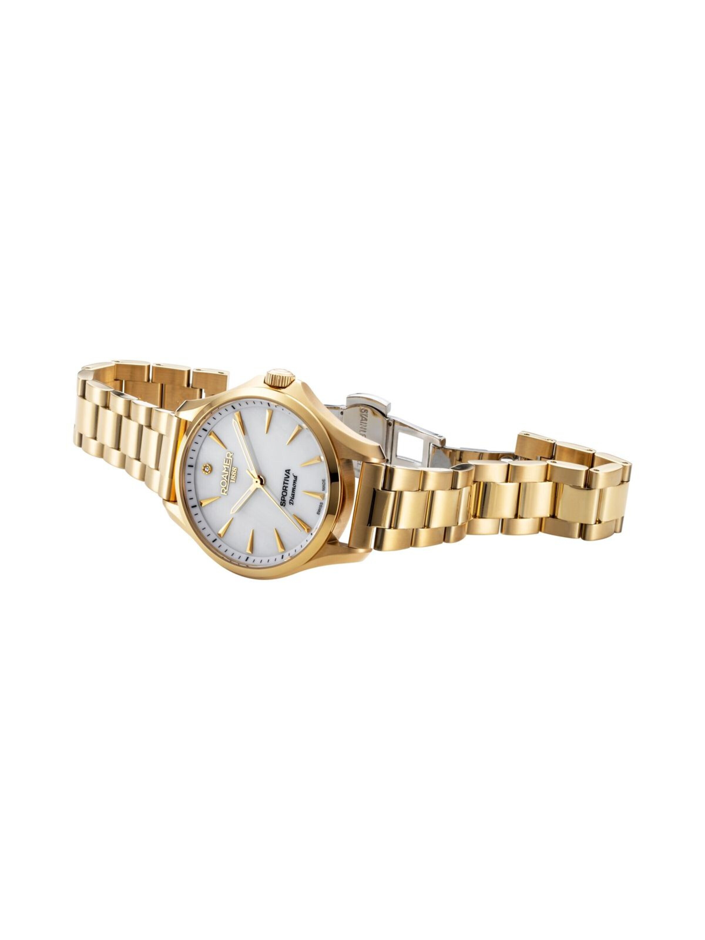 Montre à affichage analogique Roamer en blanc