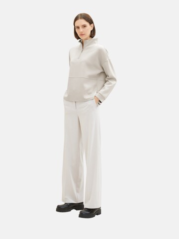 TOM TAILOR Loose fit Trousers with creases 'Lea' in White