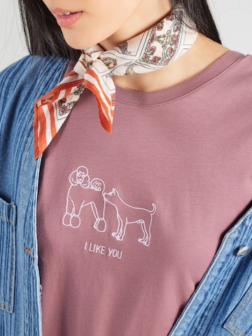 Maglietta 'I Like U' di Iriedaily in lilla