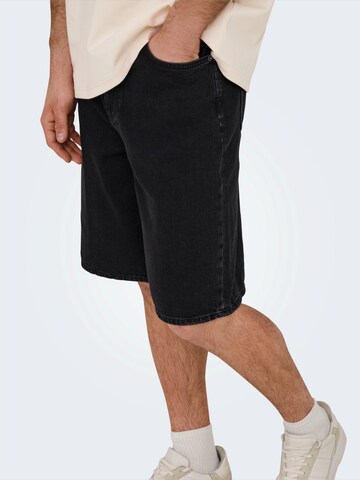 Only & Sons Loosefit Shorts 'ONSREMI' in Schwarz