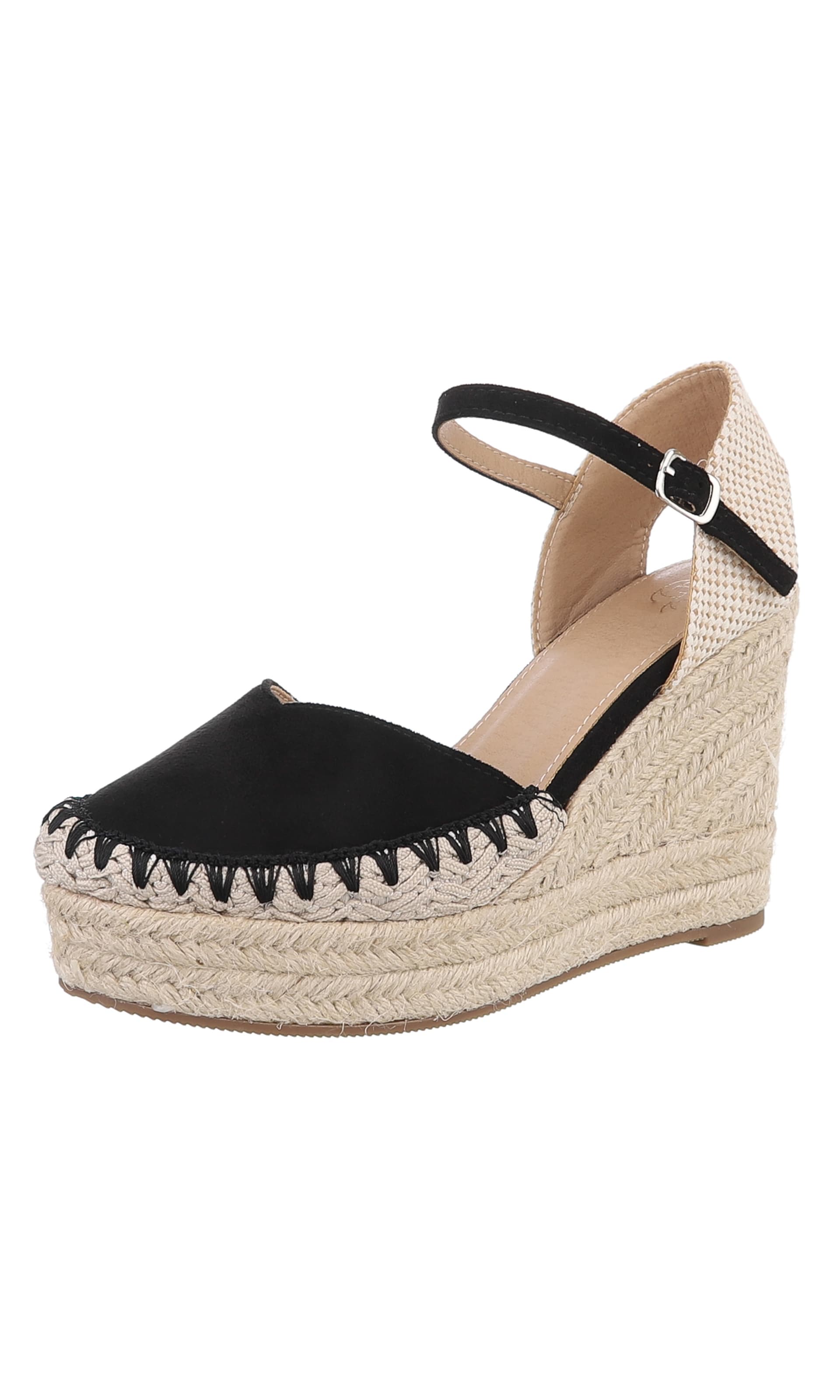 Ital-Design Strap Sandals in Black: front