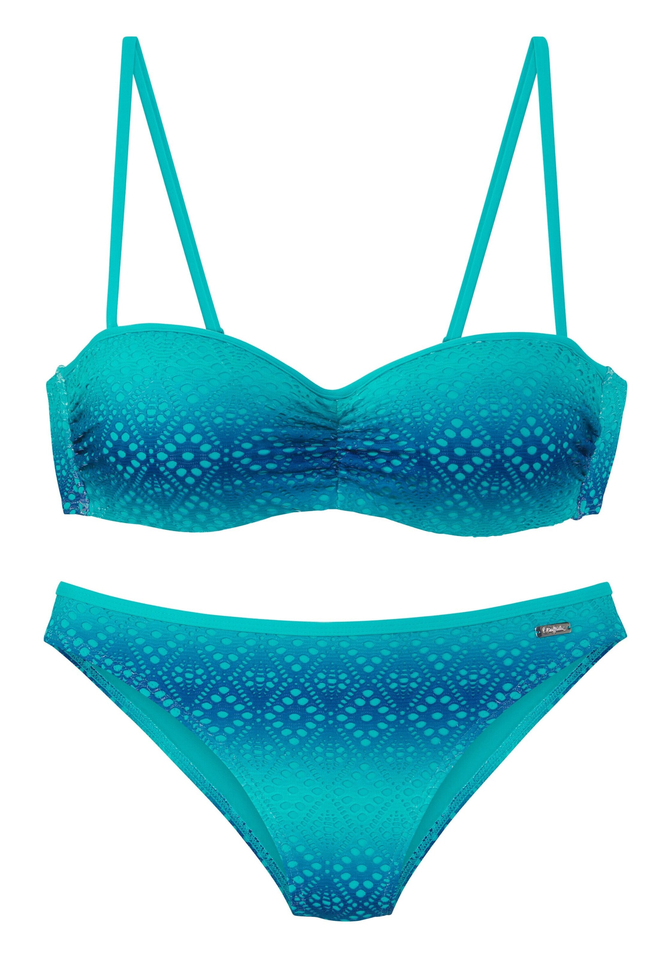 BUFFALO Bez ramienok Bikiny - Modrá: predná strana