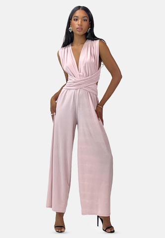 Elara Jumpsuit in Roze: voorkant