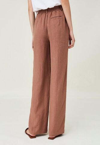 Lexington Wide Leg Leinenhose 'CLEO' in Braun