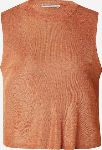 DRYKORN Knitted Top 'NOARA' in Brown: front