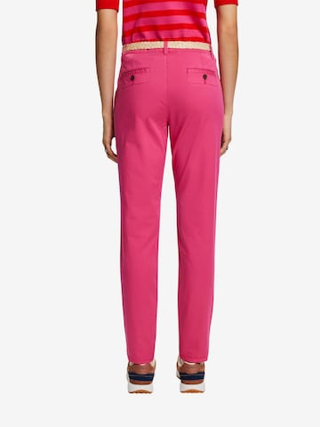 Coupe slim Pantalon ESPRIT en rose
