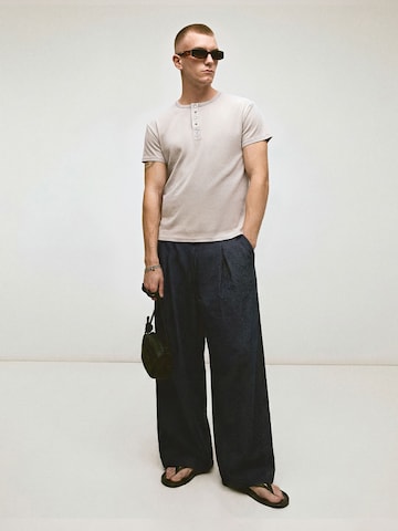 Bershka Baggy Élére vasalt nadrágok - kék