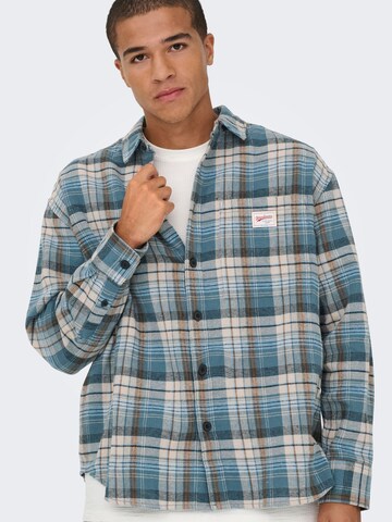 Only & Sons Comfort Fit Skjorte 'ONSJack' i blå